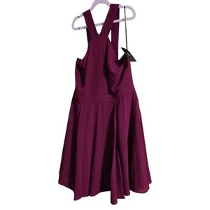 Lulus Large Forevermore Burgundy Skater Dress Nwt